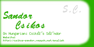 sandor csikos business card